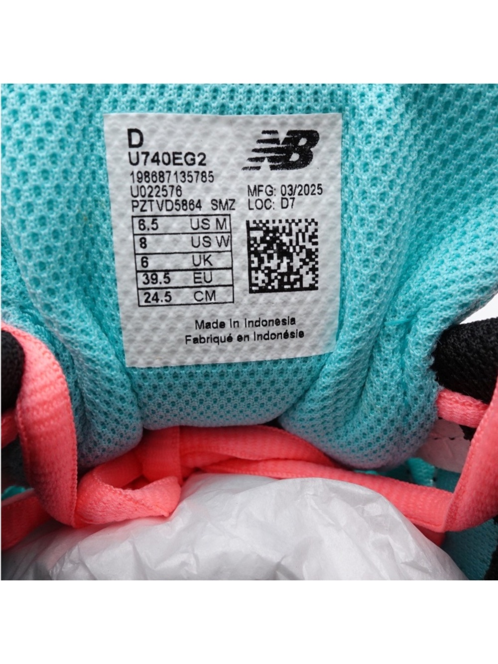 NEW Size 8 Women's New Balance 740v2 Sneakers U740EG2 Cyber Jade/Black/Pink - Picture 2 of 6